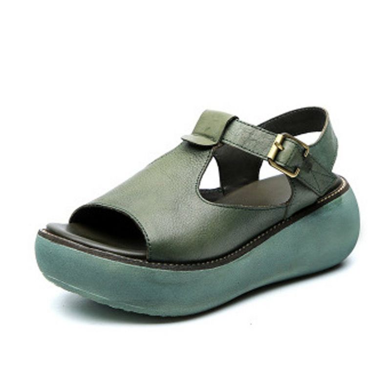 Casual Læder Håndlavede Platform Sandaler