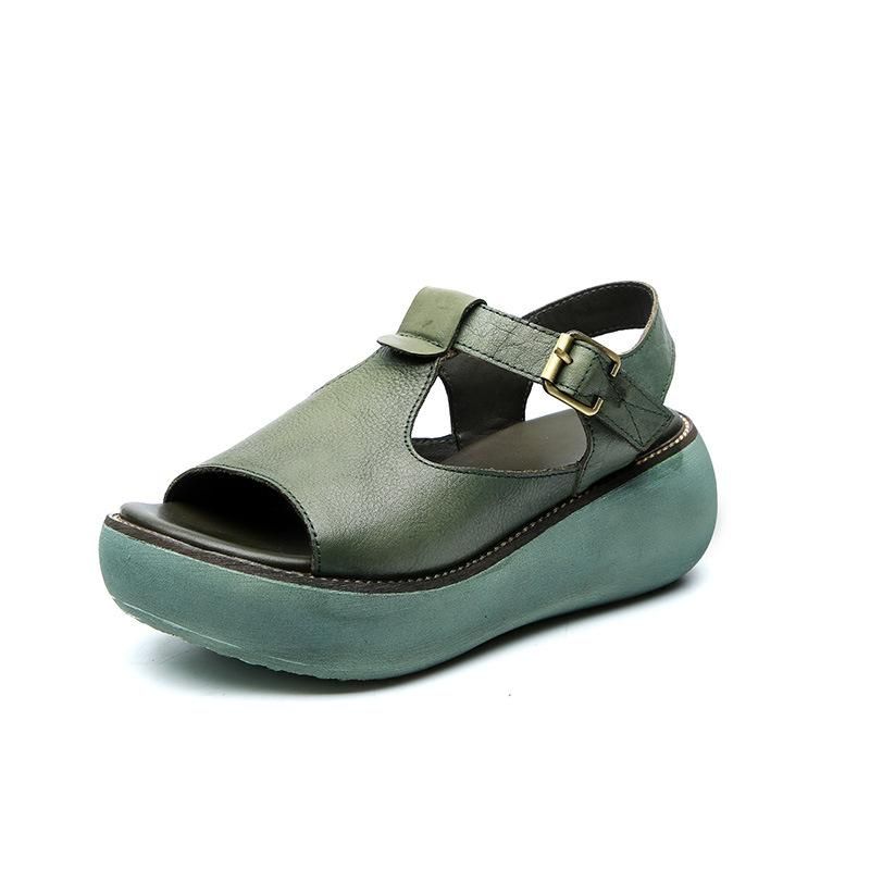 Kvinder Sommer Retro Læder Håndlavede Sandaler