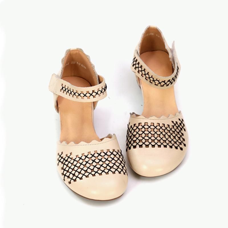 Retro Casual Wedge Lædersandaler