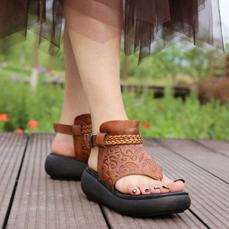 Sommer Clip Toe Rom Platform Sandaler