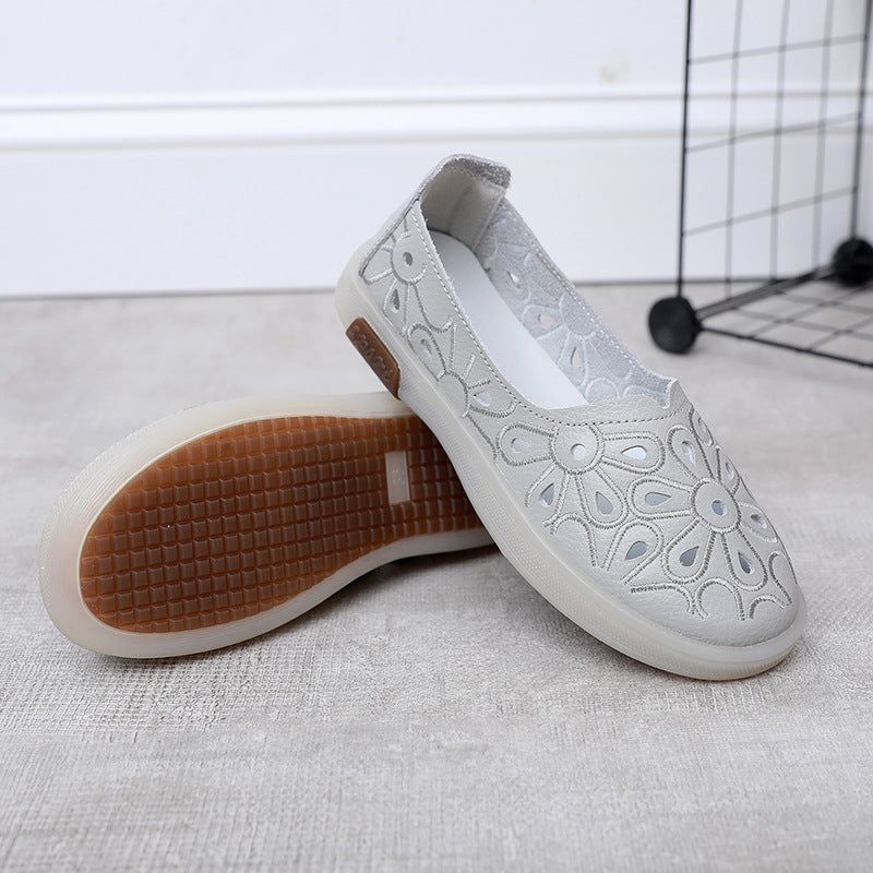 Sommer Retro Soft Hollow Læder Casual Sandaler