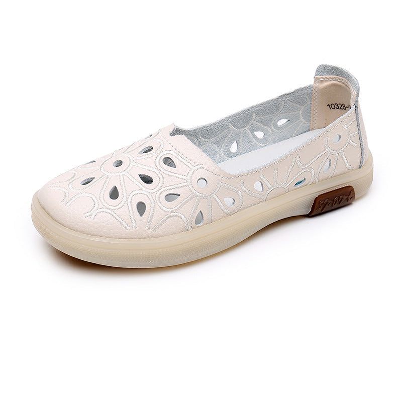 Sommer Retro Soft Hollow Læder Casual Sandaler