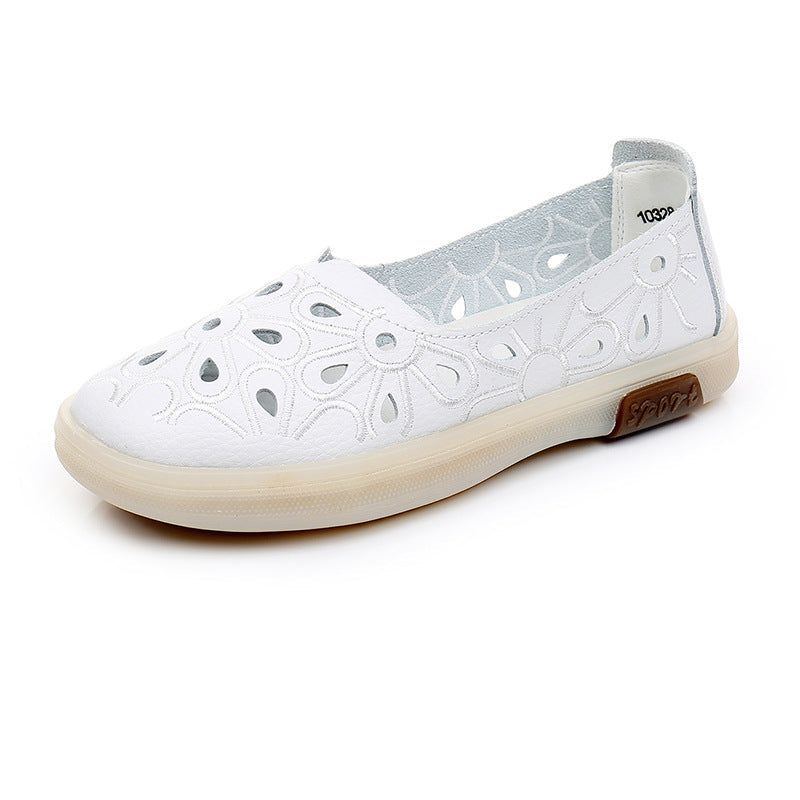 Sommer Retro Soft Hollow Læder Casual Sandaler