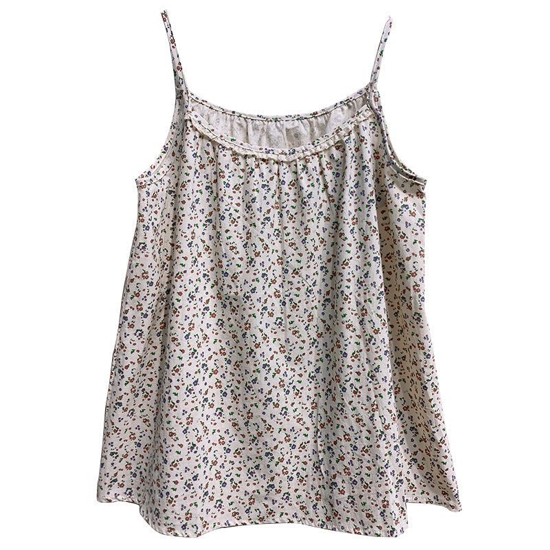 Sommer Retro Løs Kvinder Floral Casual Vest