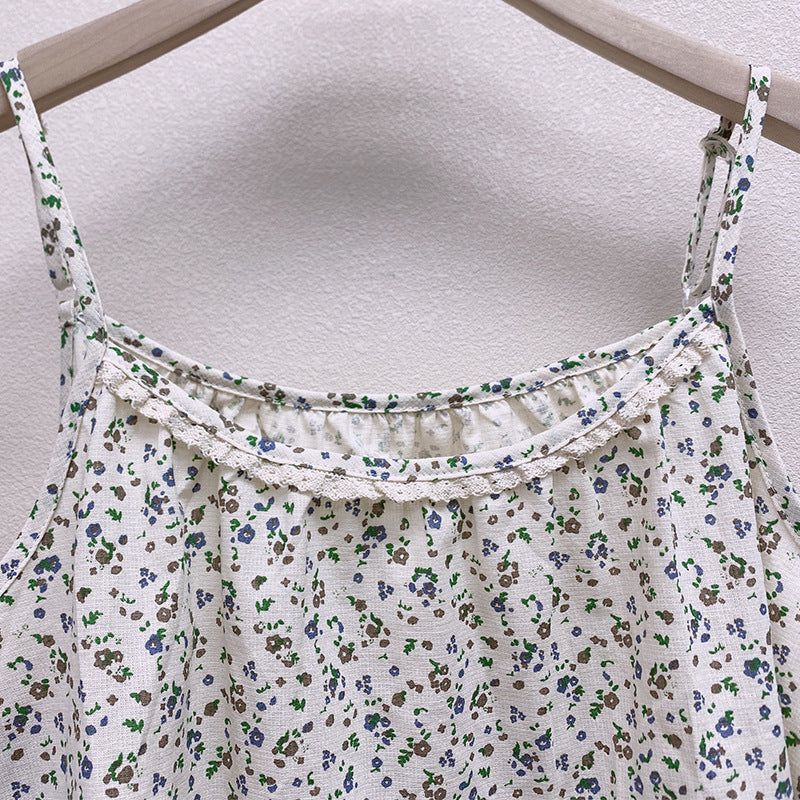 Sommer Retro Løs Kvinder Floral Casual Vest