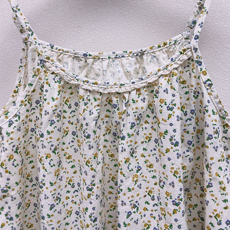 Sommer Retro Løs Kvinder Floral Casual Vest