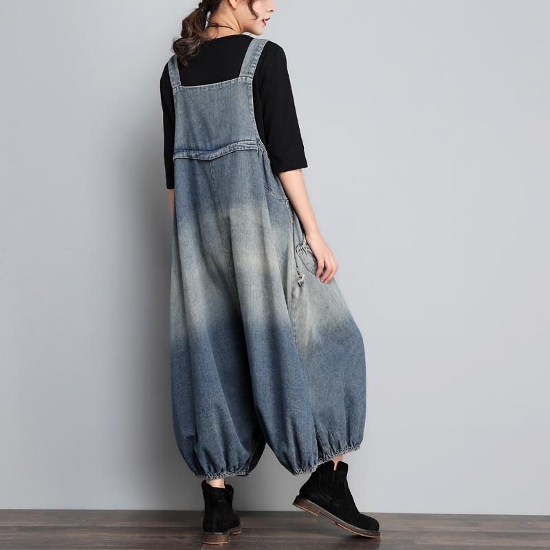 Autumn Vintage Denim Jumpsuit I Løs Størrelse