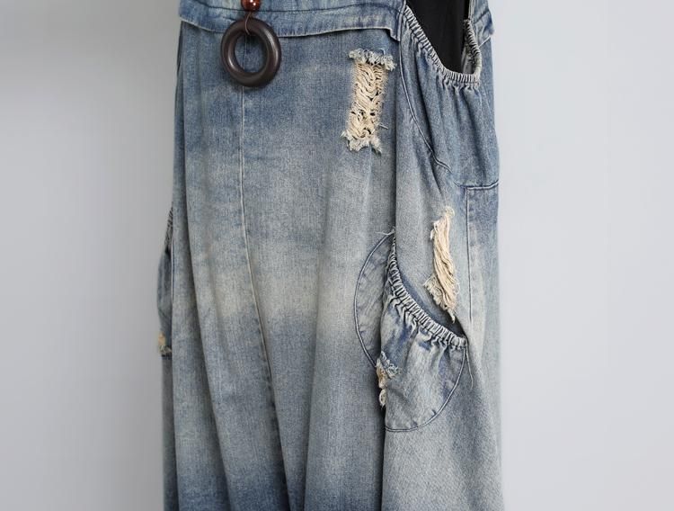 Autumn Vintage Denim Jumpsuit I Løs Størrelse