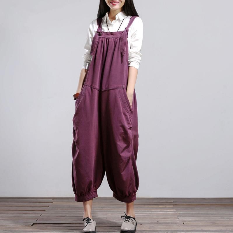 Bomuld Denim Casual Løs Retro Jumpsuit