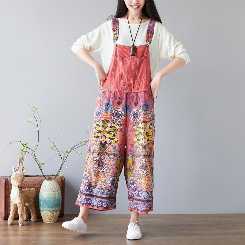 Dame Floral Bib Overall Jumpsuits