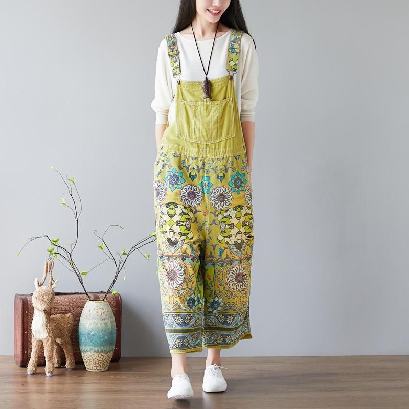 Dame Floral Bib Overall Jumpsuits