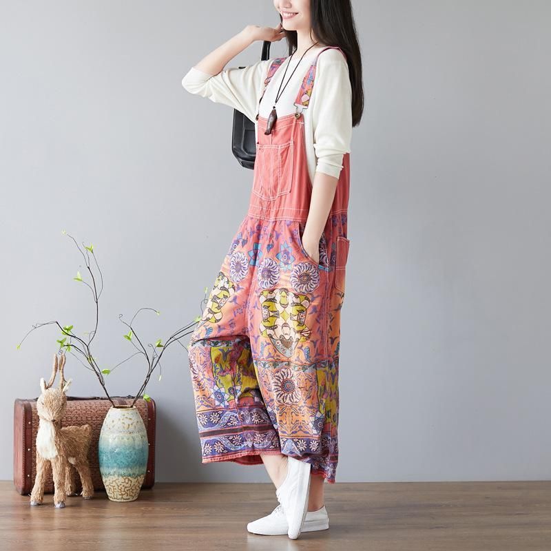 Dame Floral Bib Overall Jumpsuits