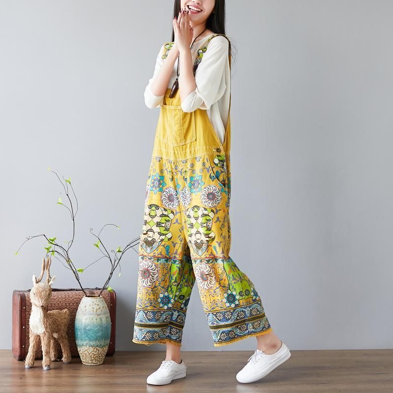 Dame Floral Bib Overall Jumpsuits