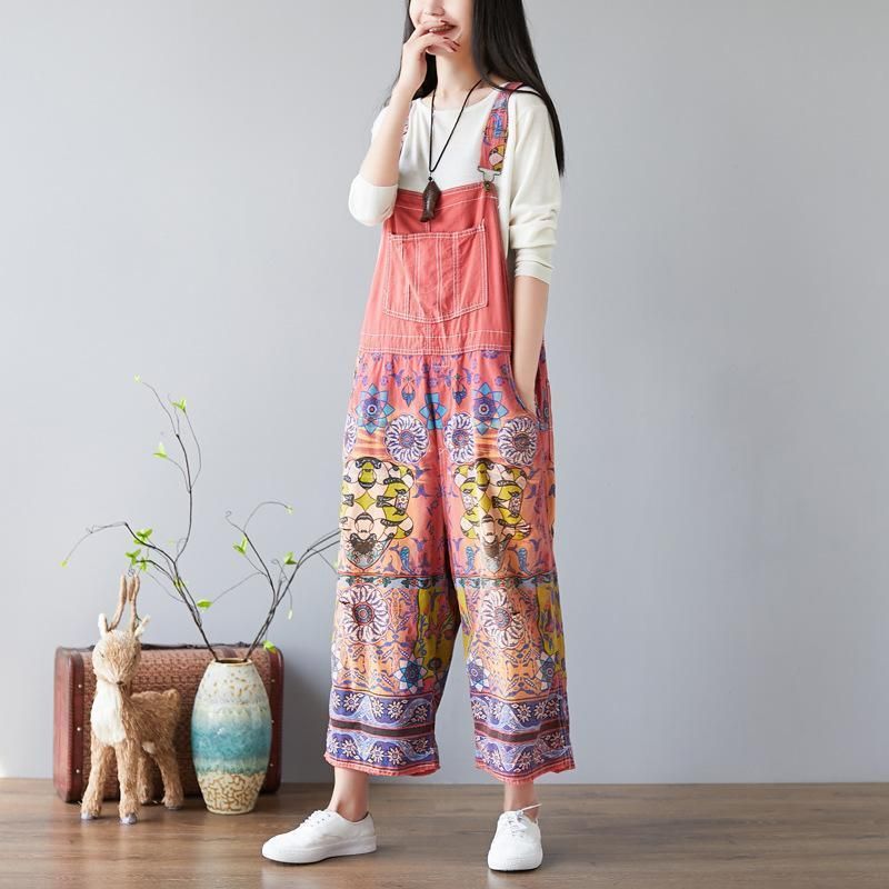 Dame Floral Bib Overall Jumpsuits