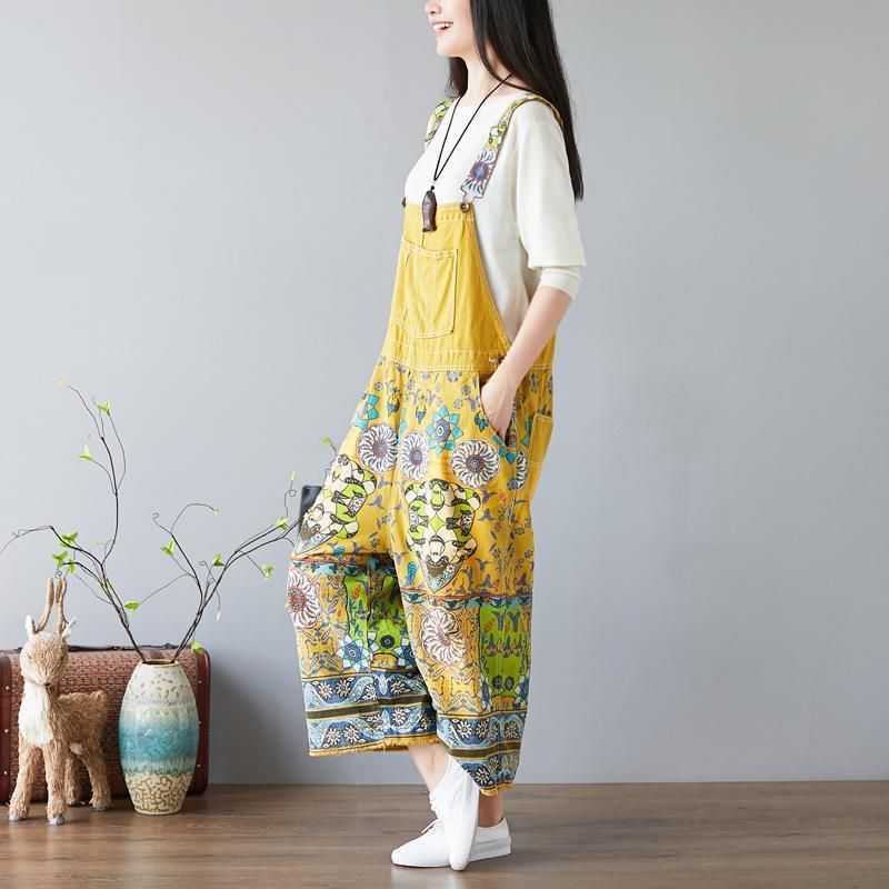 Dame Floral Bib Overall Jumpsuits