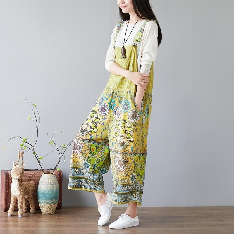 Dame Floral Bib Overall Jumpsuits