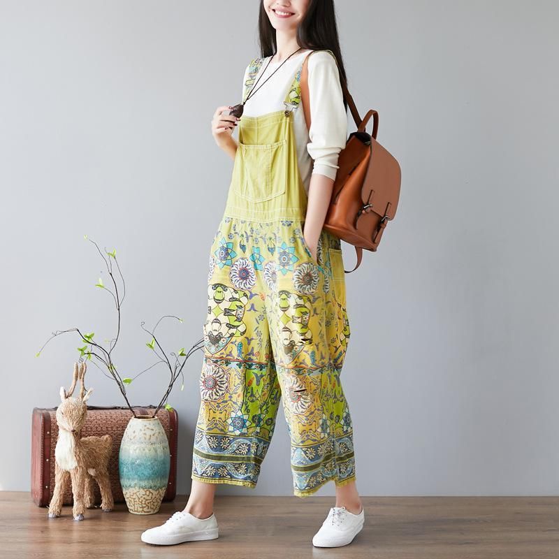 Dame Floral Bib Overall Jumpsuits