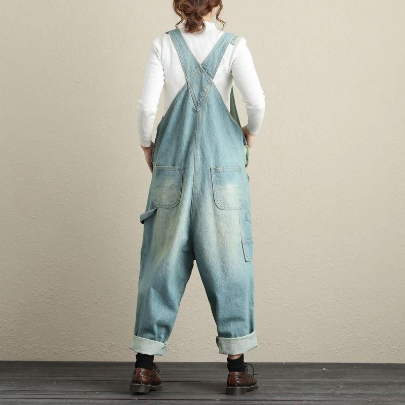 Dame Loose Holes Denim Jumpsuits