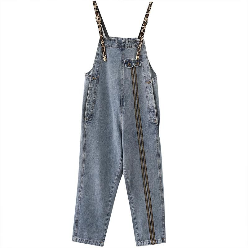 Dame Retro Loose Autumn Denim Jumpsuit