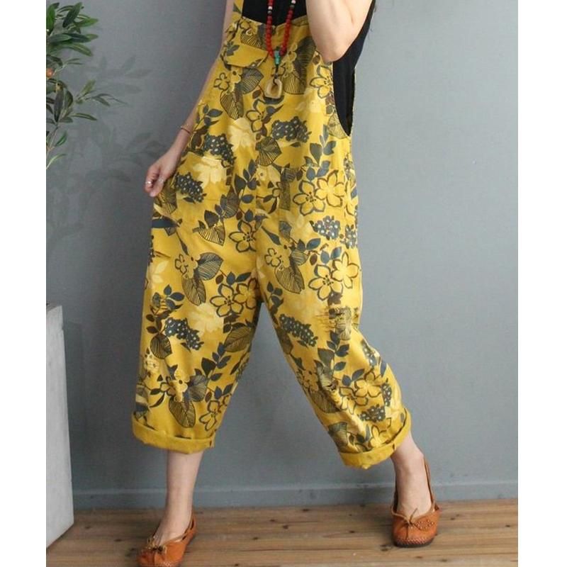 Dame Retro Printet Løs Jumpsuit I Plus Størrelse