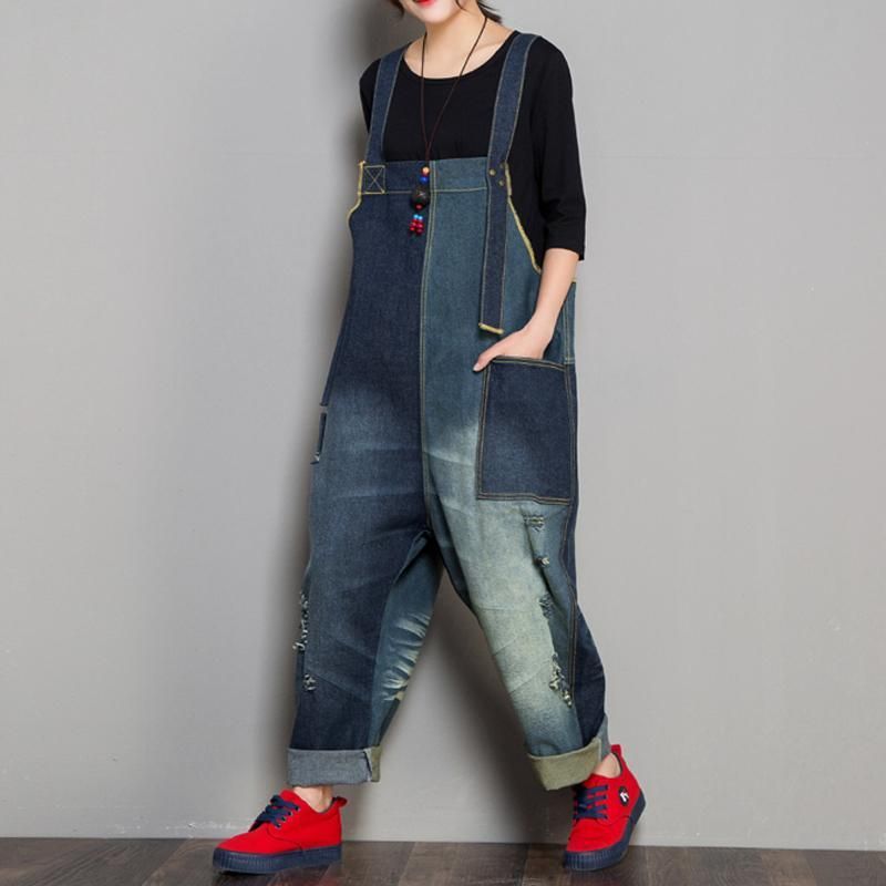 Denim Autumn Retro Matching Jumpsuit