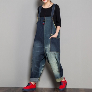 Denim Autumn Retro Matching Jumpsuit