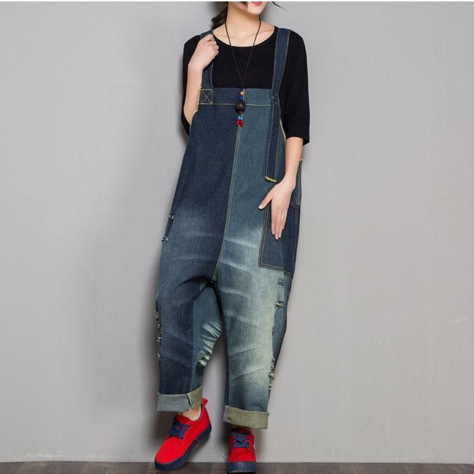 Denim Autumn Retro Matching Jumpsuit