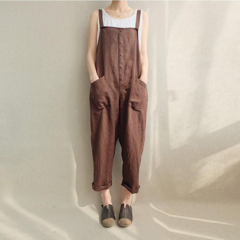 Komfortable Solide Bløde Lommer Casual Jumpsuits S-5xl