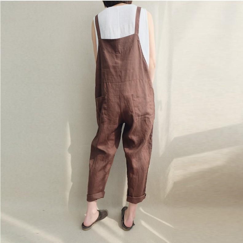 Komfortable Solide Bløde Lommer Casual Jumpsuits S-5xl