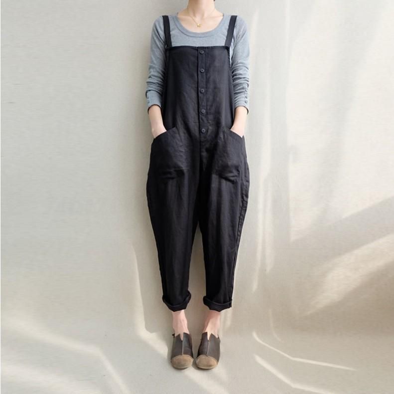 Komfortable Solide Bløde Lommer Casual Jumpsuits S-5xl