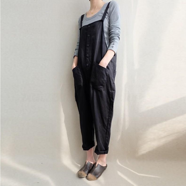 Komfortable Solide Bløde Lommer Casual Jumpsuits S-5xl