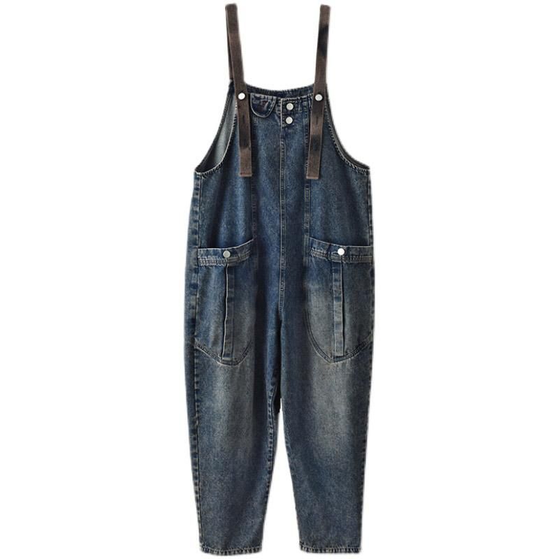 Løs Denim Overalls Casual Jumpsuit