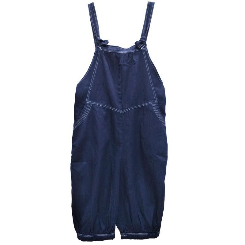 Ny Loose Denim Retro Ensfarvet Jumpsuit