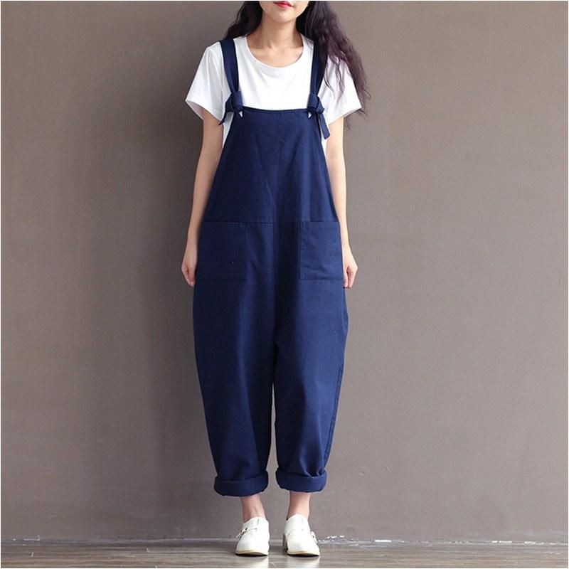 Preppy Stil Casual Loose Jumpsuit I Hør