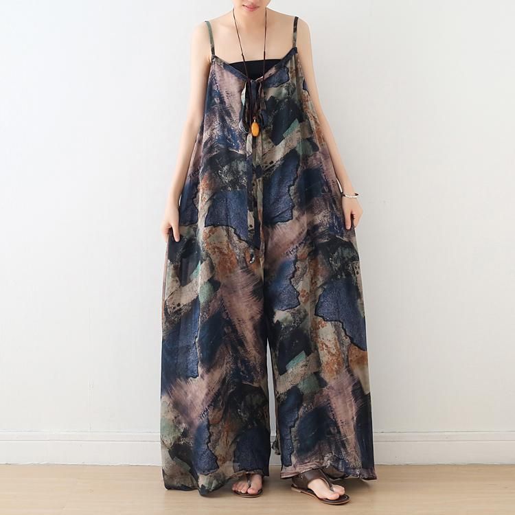 Sommertryk Seaside Holiday Loose Strap Jumpsuit