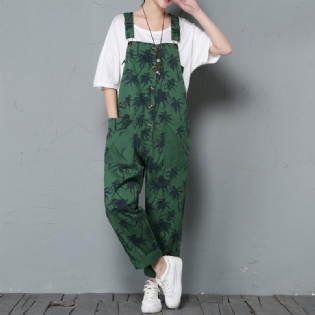 Spring Hagesmæk Dame Løs Jumpsuit Med Afslappet Print