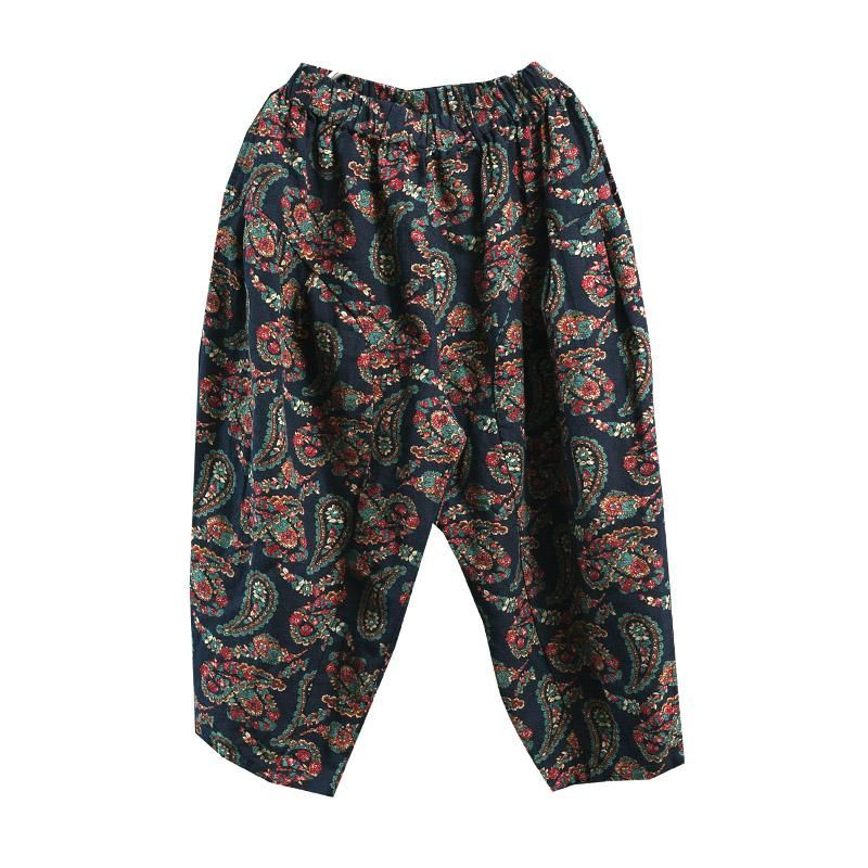 Bloomers Linen Cropped Retro Harem Bukser