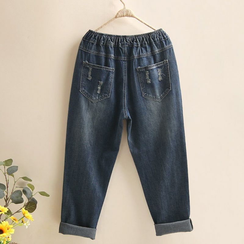 Broderede Ragged Jeans