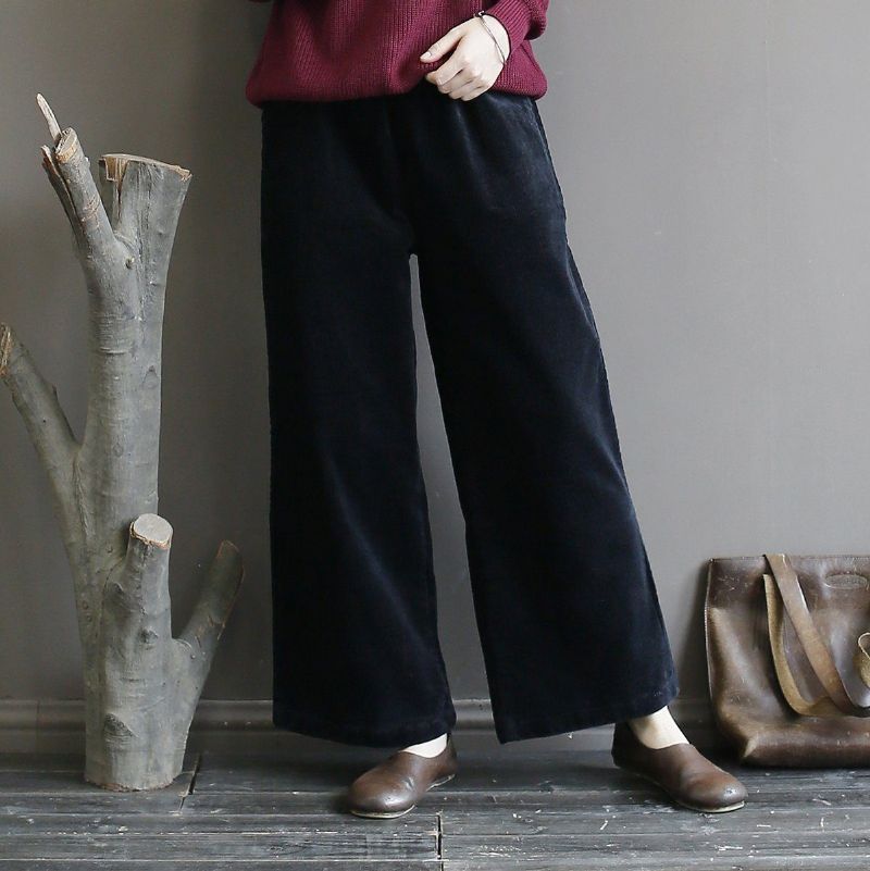 Corduroy Casual Wide Leg Pants Spring