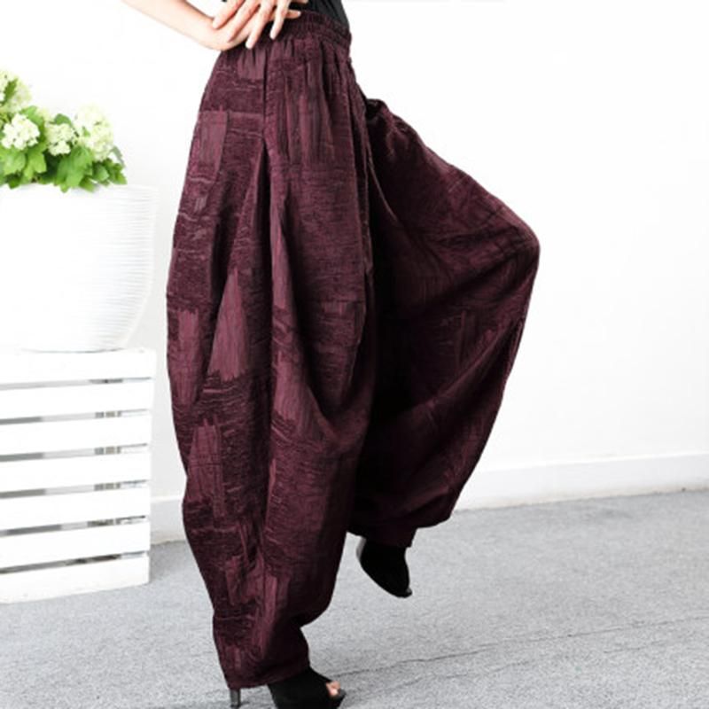 Corduroy Jacquard Bloomers Loose Drop Pants