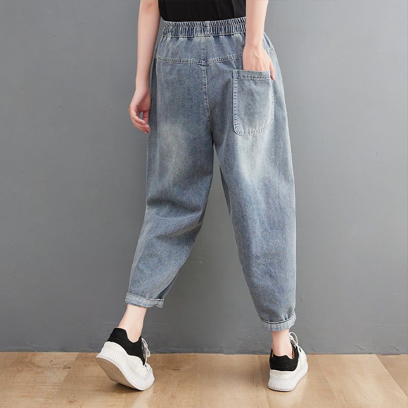 Dame Sommer Løse Casual Solid Jeans