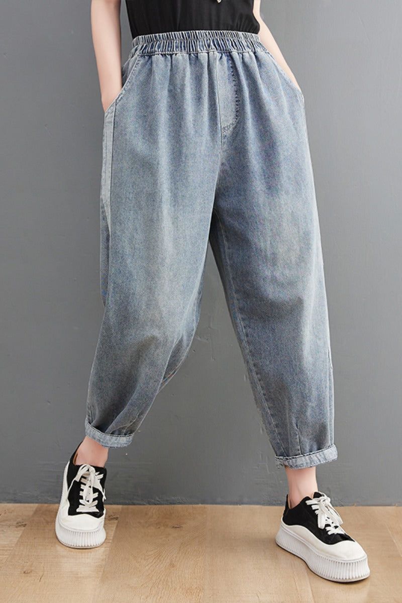 Dame Sommer Løse Casual Solid Jeans