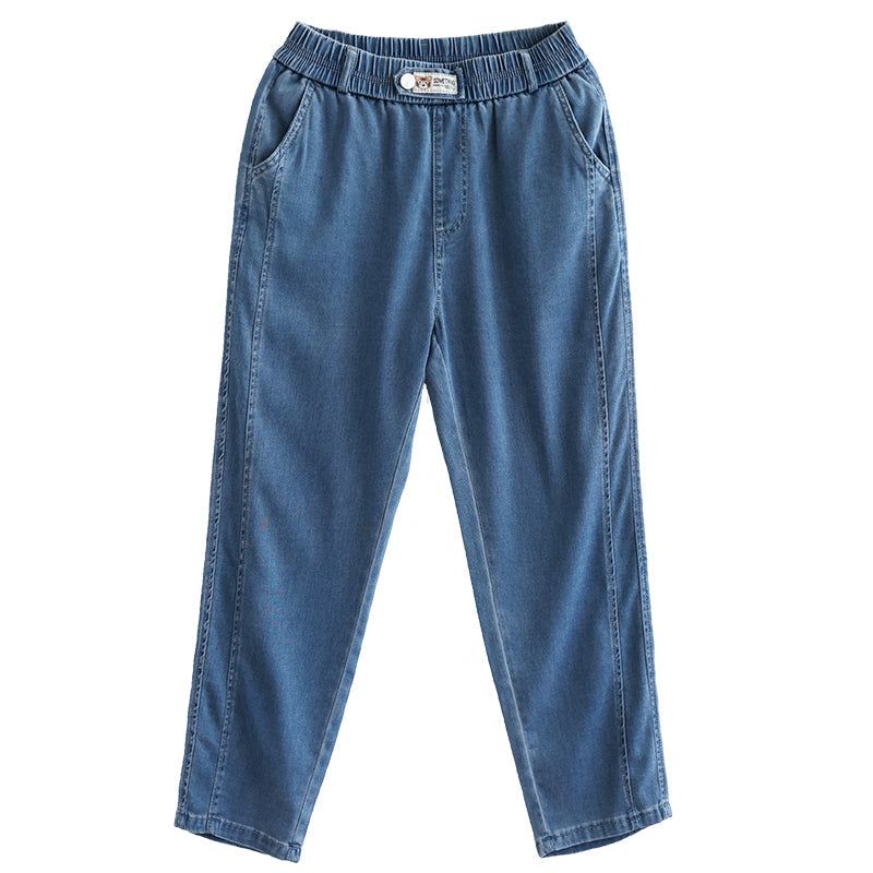 Dame Sommer Løse Solid Bomuld Jeans