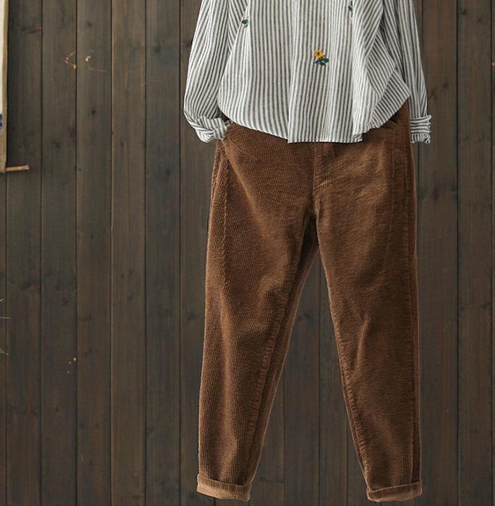 Efterår Retro Corduroy Casual Harlan Bukser Damer