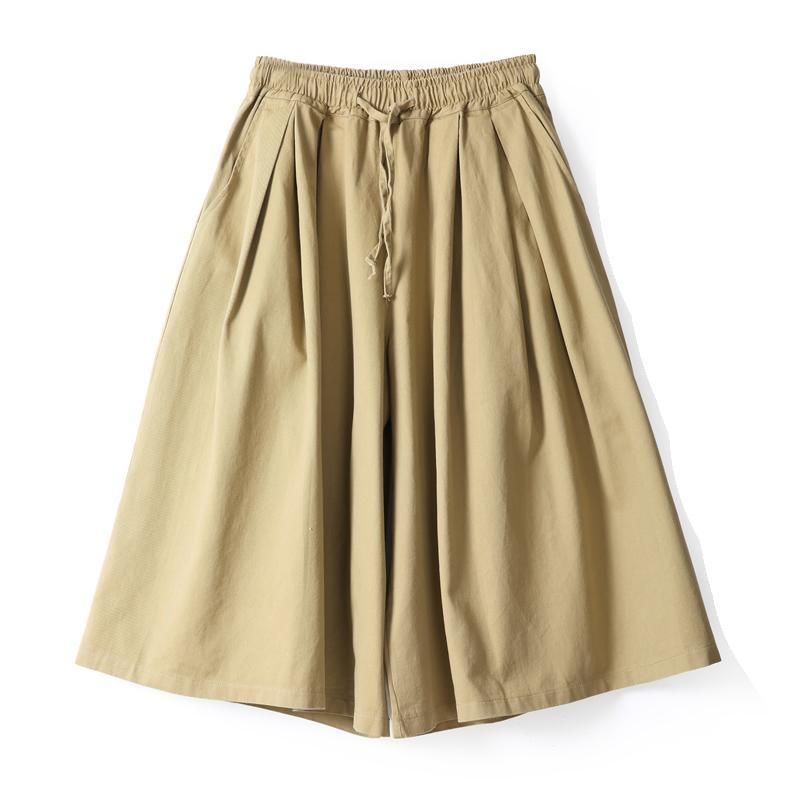 Elastisk Talje Casual Wild Leg Bukser-khaki