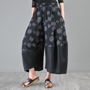 Forår Sommer Bomuld Linned Casual Cropped Loose Bukser