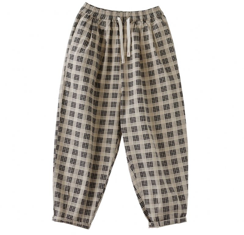 Kvinder Sommer Retro Plaid Bomuld Harem Bukser