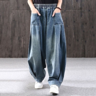 Loose Retro Sand Mopping Casual Denimbukser