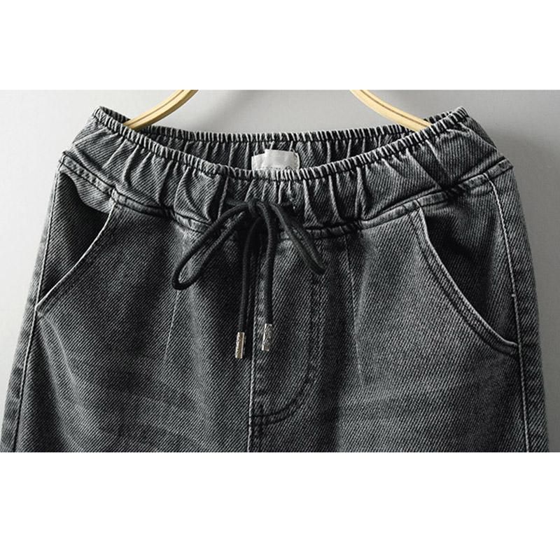 Løs Simple Plus Size Denim Harem Pants 3xl