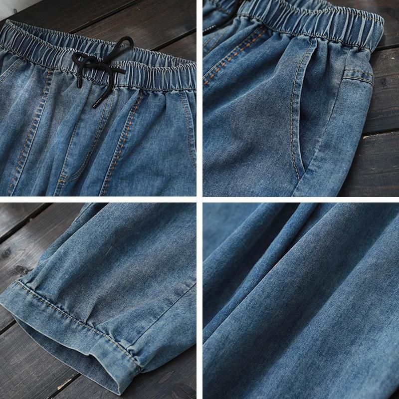 Løse Selvelastiske Talje Denim Harem Jeans